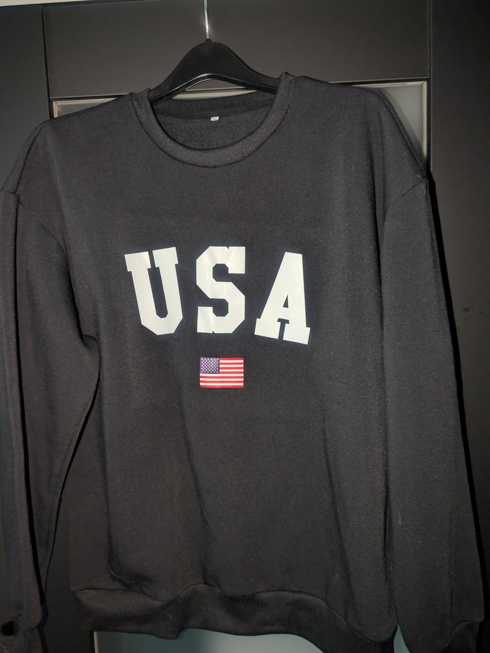 USA Graphic Crewneck Sweatshirt - Black